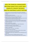 MHA 706 FINANCIAL MANAGEMENT  MIDTERM EXAM STUDY GUIDE 2026 &ndash;  COMPLETE CONCEPT REVIEW &  PRACTICE MATERIALS &lpar;LATEST EDITION&rpar;