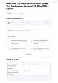 NFHS First Aid, Health and Safety for Coaches  Test Questions and Answers | Fall 2026 | 100%  Correct