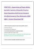 FDNY S15 &ndash; Supervision of Foam-Water  Sprinkler Systems &lpar;Citywide&rpar; Practice  Exam Questions And Correct Answers  &lpar;Verified Answers&rpar; Plus Rationales 2026  Q&A &vert; Instant Download Pdf 