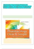 Pharmacology Clear & Simple (Watkins, 3rd Edition) Complete Test Bank Drug Classifications & Dosage Calculations Verified Answers & Rationales_compressed.pdf