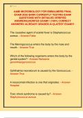 AAMI MICROBIOLOGY FOR EMBALMERS FINAL  EXAM 2026 BANK CURRENTLY TESTING EXAM  QUESTIONS WITH DETAILED VERIFIED  ANSWERS&vert;&vert;VERIFED EXAM&excl;&excl;&excl; &lpar;100&percnt; CORRECT  ANSWERS &sol;ALREADY GRADED A&plus;&vert;&vert;LATEST EXAM&excl;&excl;&excl;