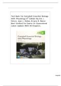 Test Bank For Campbell Essential Biology With Physiology 6th Edition By Eric J&period; Simon&comma; Jean L&period; Dickey & Jane B&period; Reece Best Verified For Exams A&plus; Guaranteed Latest Update With All Chapters&period;