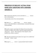 PRINCIPLES OF BIOLOGY ACTUAL EXAM PAPER 2026 QUESTIONS WITH ANSWERS GRADED A&plus;