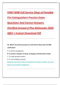 FDNY W96 Full Service Shop of Portable  Fire Extinguishers Practice Exam  Questions And Correct Answers  &lpar;Verified Answers&rpar; Plus Rationales 2026  Q&A &vert; Instant Download Pdf 