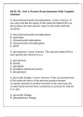 MCB 150 - Unit 1&comma; Practice Exam Questions With Complete Solutions
