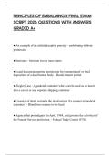 PRINCIPLES OF EMBALMING II FINAL EXAM SCRIPT 2026 QUESTIONS WITH ANSWERS GRADED A&plus;