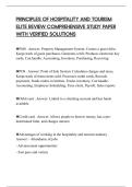 PRINCIPLES OF HOSPITALITY AND TOURISM ELITE REVIEW COMPREHENSIVE STUDY PAPER WITH VERIFIED SOLUTIONS