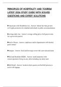 PRINCIPLES OF HOSPITALITY AND TOURISM LATEST 2026 STUDY GUIDE WITH SOLVED QUESTIONS AND EXPERT SOLUTIONS
