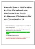 Unexploded Ordnance &lpar;UXO&rpar; Technician  Level II Certification Exam Practice  Questions And Correct Answers  &lpar;Verified Answers&rpar; Plus Rationales 2026  Q&A &vert; Instant Download Pdf 