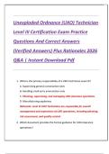 Unexploded Ordnance &lpar;UXO&rpar; Technician  Level III Certification Exam Practice  Questions And Correct Answers  &lpar;Verified Answers&rpar; Plus Rationales 2026  Q&A &vert; Instant Download Pdf