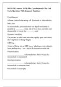 MCB 150 Lectures 23-26&colon; The Cytoskeleton & The Cell Cycle Questions With Complete Solutions