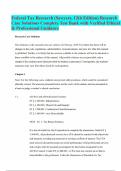 Federal Tax Research &lpar;Sawyers&comma; 12th Edition&rpar; Research Case Solutions Complete Test Bank with Verified Ethical & Professional Guidance