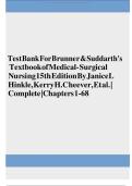 Test Bank &ndash; Brunner & Suddarth&rsquo;s Textbook of Medical-Surgical Nursing&comma; 16th Edition &lpar;Hinkle&comma; Cheever & Overbaugh&rpar; &vert; Verified Q&A &vert; Latest 2025&sol;2026 Edition &vert; ISBN 9781975221157