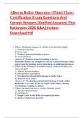 Alberta Boiler Operator &lpar;Third Class&rpar;  Certification Exam Questions And  Correct Answers &lpar;Verified Answers&rpar; Plus  Rationales 2026 Q&A&vert; Instant  Download Pdf  