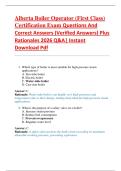 Alberta Boiler Operator &lpar;First Class&rpar;  Certification Exam Questions And  Correct Answers &lpar;Verified Answers&rpar; Plus  Rationales 2026 Q&A&vert; Instant  Download Pdf 