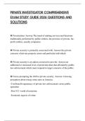 PRIVATE INVESTIGATOR COMPREHENSIVE EXAM STUDY GUIDE 2026 QUESTIONS AND SOLUTIONS