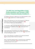 CA DPR Laws and Regulations Study  Guide Questions and Answers &lpar;100&percnt;  Correct Answers&rpar; Already Graded A&plus;