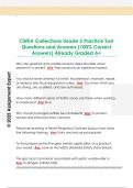 CWEA Collections Grade 2 Practice Test  Questions and Answers &lpar;100&percnt; Correct  Answers&rpar; Already Graded A&plus;