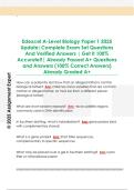 Edexcel A-Level Biology Paper 1 2025  Update&vert;Complete Exam Set Questions  And Verified Answers &vert; Get It 100&percnt;  Accurate&excl;&excl;&vert; Already Passed A&plus; Questions  and Answers &lpar;100&percnt; Correct Answers&rpar;  Already Graded A&plus;