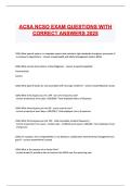 ACSA NCSO EXAM QUESTIONS WITH CORRECT ANSWERS 2026