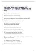 ACTUAL TEAS QUESTIONS WITH CORRECT ANSWERS &lpar;LATEST UPDATE A&plus;&rpar;&period;