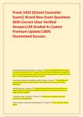 Praxis 5422 &lpar;School Counselor Exam&rpar;&vert; Brand New Exam Questions With Correct Clear Verified Answers&vert;All Graded A&plus;&vert;Latest Premium Update&vert;100&percnt; Guaranteed Success&period;