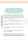 Mental Health/Psych HESI Review  Questions (50 Q study with rationale)  Questions and Answers (100% Correct  Answers) Already Graded A+