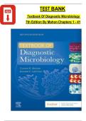 Test Bank for Textbook of Diagnostic Microbiology 7th Edition &ndash; Mahon & Lehman &vert; 2025&sol;2026 Latest Update