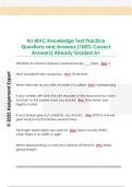 NJ MVC Knowledge Test Practice  Questions and Answers &lpar;100&percnt; Correct  Answers&rpar; Already Graded A&plus;