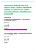 North Carolina Residential Single-Family  Dwelling Electrical Contractor Licensing Exam  Questions And Correct Answers &lpar;Verified  Answers&rpar; Plus Rationales 2026 Q&A &vert; Instant  Download Pdf 