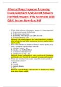 Alberta Home Inspector Licensing  Exam Questions And Correct Answers  &lpar;Verified Answers&rpar; Plus Rationales 2026  Q&A&vert; Instant Download Pdf  