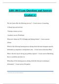 AHS 180 Exam Questions and Answers Graded A&plus;