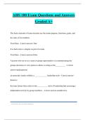 AHS 180 Exam Questions and Answers Graded A&plus;