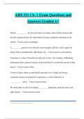 AHS 321 Ch&period; 1 Exam Questions and Answers Graded A&plus;