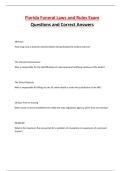 Florida Funeral Laws and Rules Exam Questions and Correct Answers