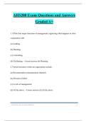 AHS208 Exam Questions and Answers Graded A&plus;
