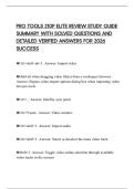 PRO TOOLS 210P ELITE REVIEW STUDY GUIDE SUMMARY WITH SOLVED QUESTIONS AND DETAILED VERIFIED ANSWERS FOR 2026 SUCCESS