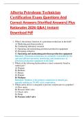 Alberta Petroleum Technician  Certification Exam Questions And  Correct Answers &lpar;Verified Answers&rpar; Plus  Rationales 2026 Q&A&vert; Instant  Download Pdf  