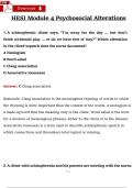 HESI Study Module 4 – Psychosocial Alterations | Verified Questions & Answers | Graded A+