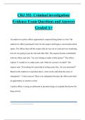 CRJ 352- Criminal investigation&sol; Evidence Exam Questions and Answers Graded A&plus;