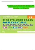 TEST BANK EXPLORING MEDICAL LANGUAGE 11TH EDITION BY MYRNA LAFLEUR BROOKS CHAPTERS 1 - 16 COMPLETE