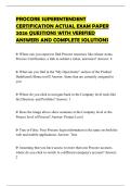 PROCORE SUPERINTENDENT CERTIFICATION ACTUAL EXAM PAPER 2026 QUESTIONS WITH VERIFIED ANSWERS AND COMPLETE SOLUTIONS