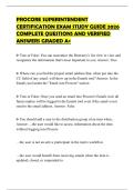 PROCORE SUPERINTENDENT CERTIFICATION EXAM STUDY GUIDE 2026 COMPLETE QUESTIONS AND VERIFIED ANSWERS GRADED A&plus;