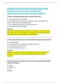 Certified Informatics Nurse &lpar;RN-BC&rpar; Practice Exam   Questions&comma; Correct Answers&comma; and Detailed  Explanations for Students&vert;&vert;Already Graded A&plus; 
