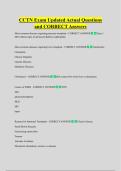 CCTN Exam Updated Actual Questions  and CORRECT Answers
