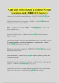 Cells and Tissues Exam 2 Updated Actual  Questions and CORRECT Answers