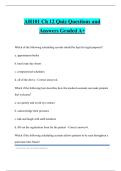 AH101 Ch 12 Quiz Questions and Answers Graded A&plus;