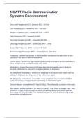 NCATT Radio Communication Systems Endorsement Questions and Answers