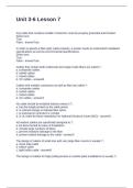 Unit 3-6 Lesson 7&period; Questions with Correct Answers