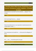 Florida State NHA Exam Questions and  Correct Answers&sol; Latest Update &sol; Already  Graded